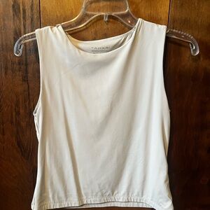Tahari Women's Elegant Cream Tank Top